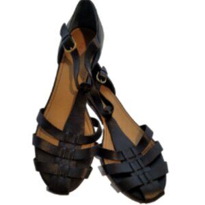Tesori 100% Leather Roman Gladiator Size 11.5 M Low Heel Sandals New w/o tag